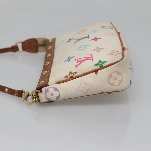 LOUIS VUITTON Multicolor Pochette Accessoires Pouch White M92649 Auth 120819 - Picture 4 of 16